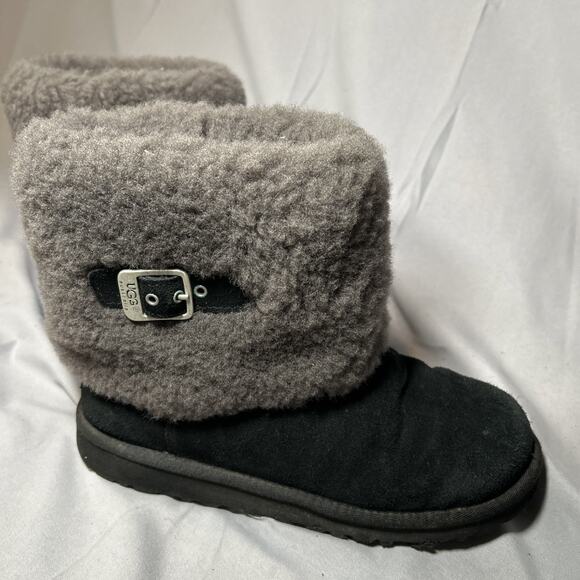 UGG Ellee Marylin Women Shearling Cuff Black 1001672 Shoes/Boots Size 6 - Picture 8 of 11
